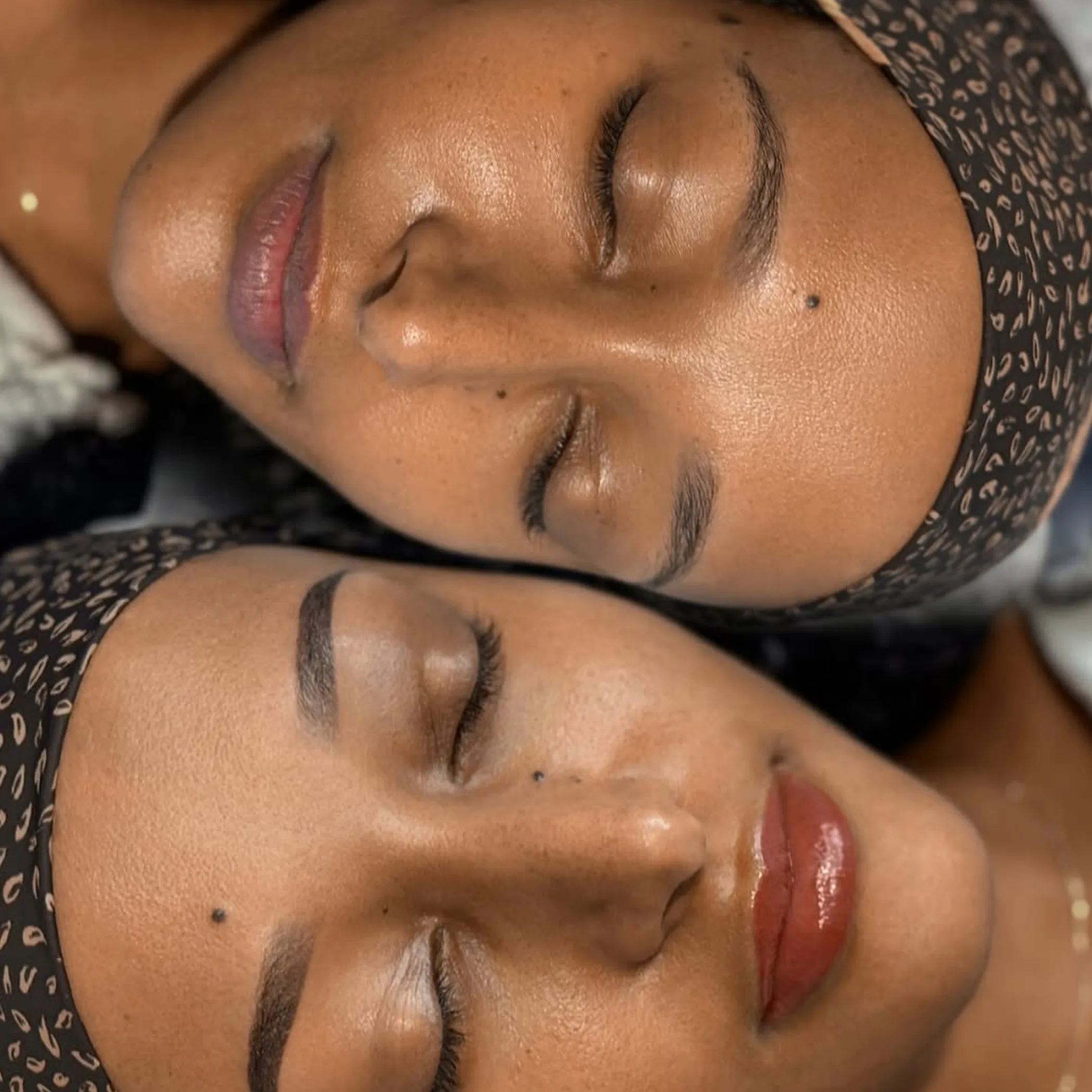 close-up of microbladed eyebrows