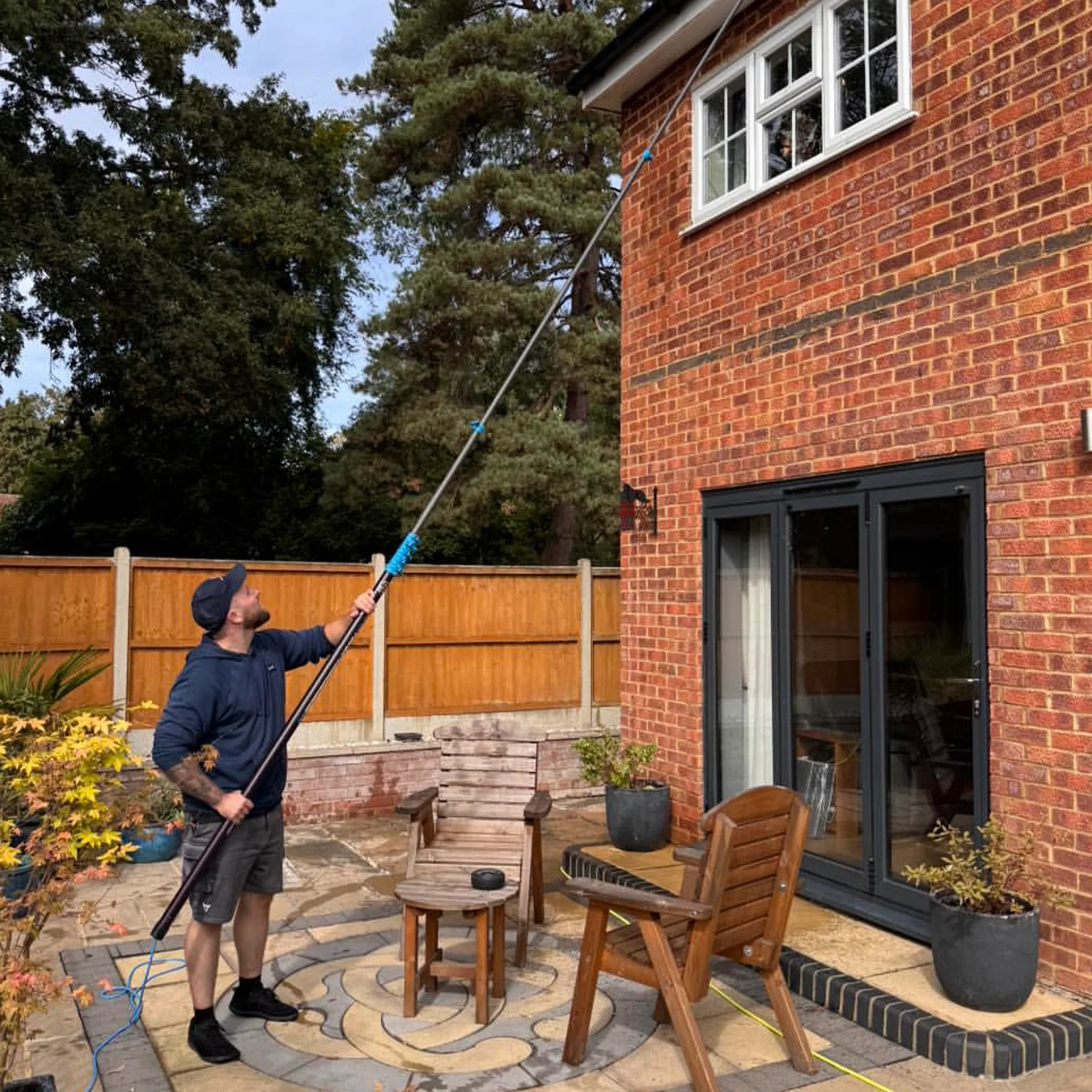 elevated exterior cleaning from ground