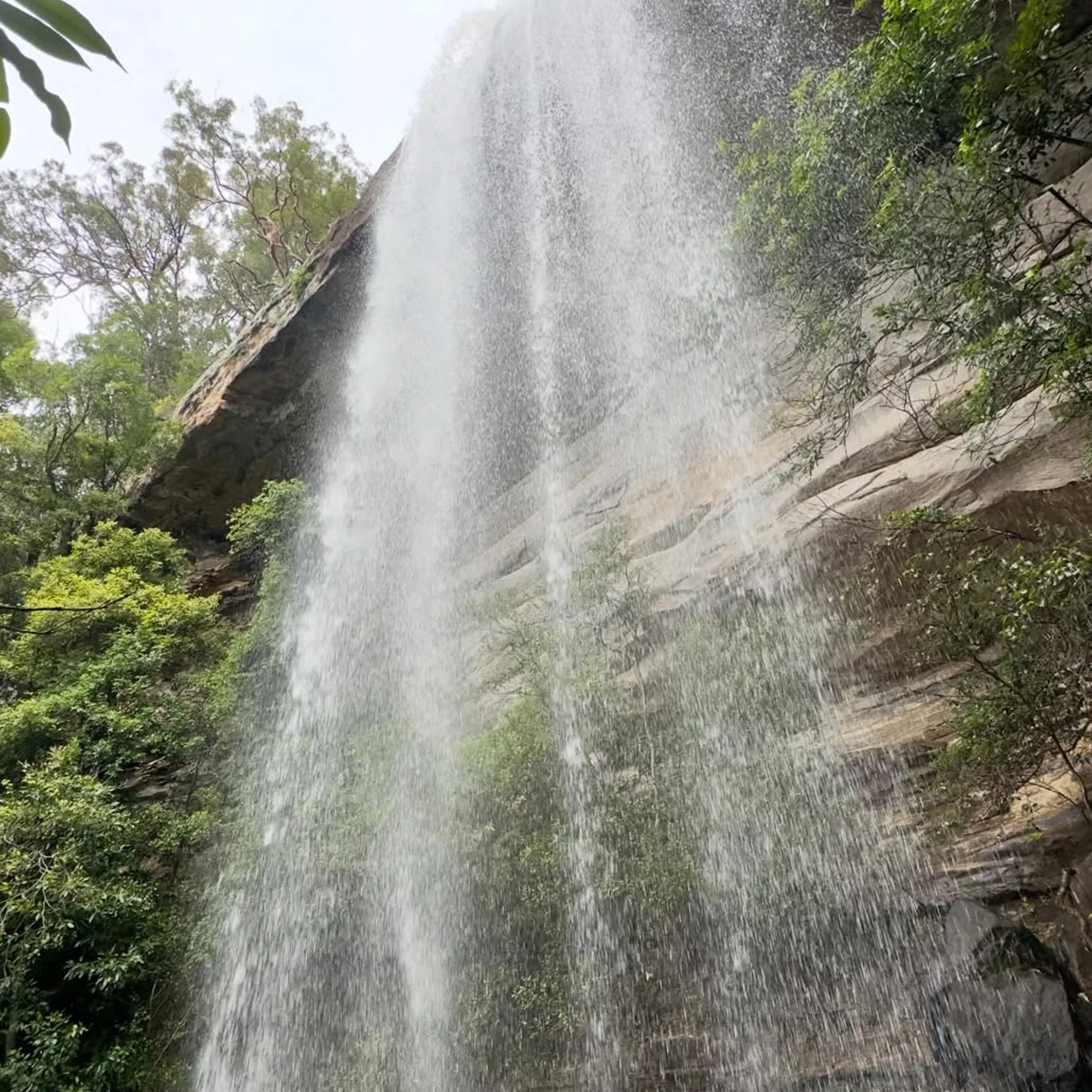 remote waterfall in mountain setting