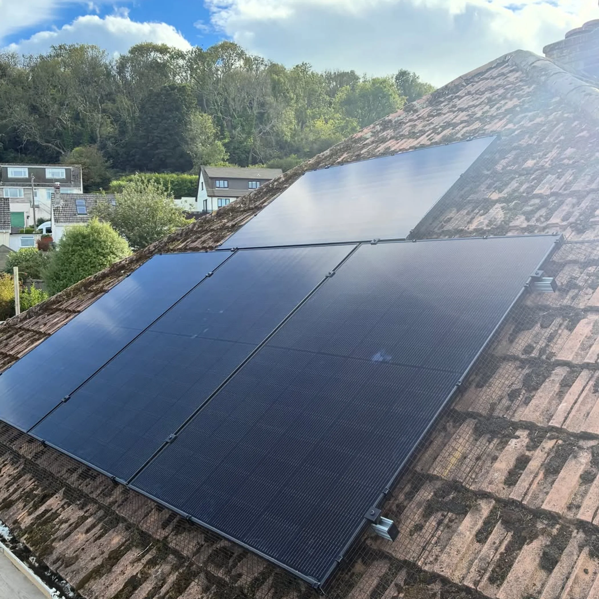 clean rooftop solar panels