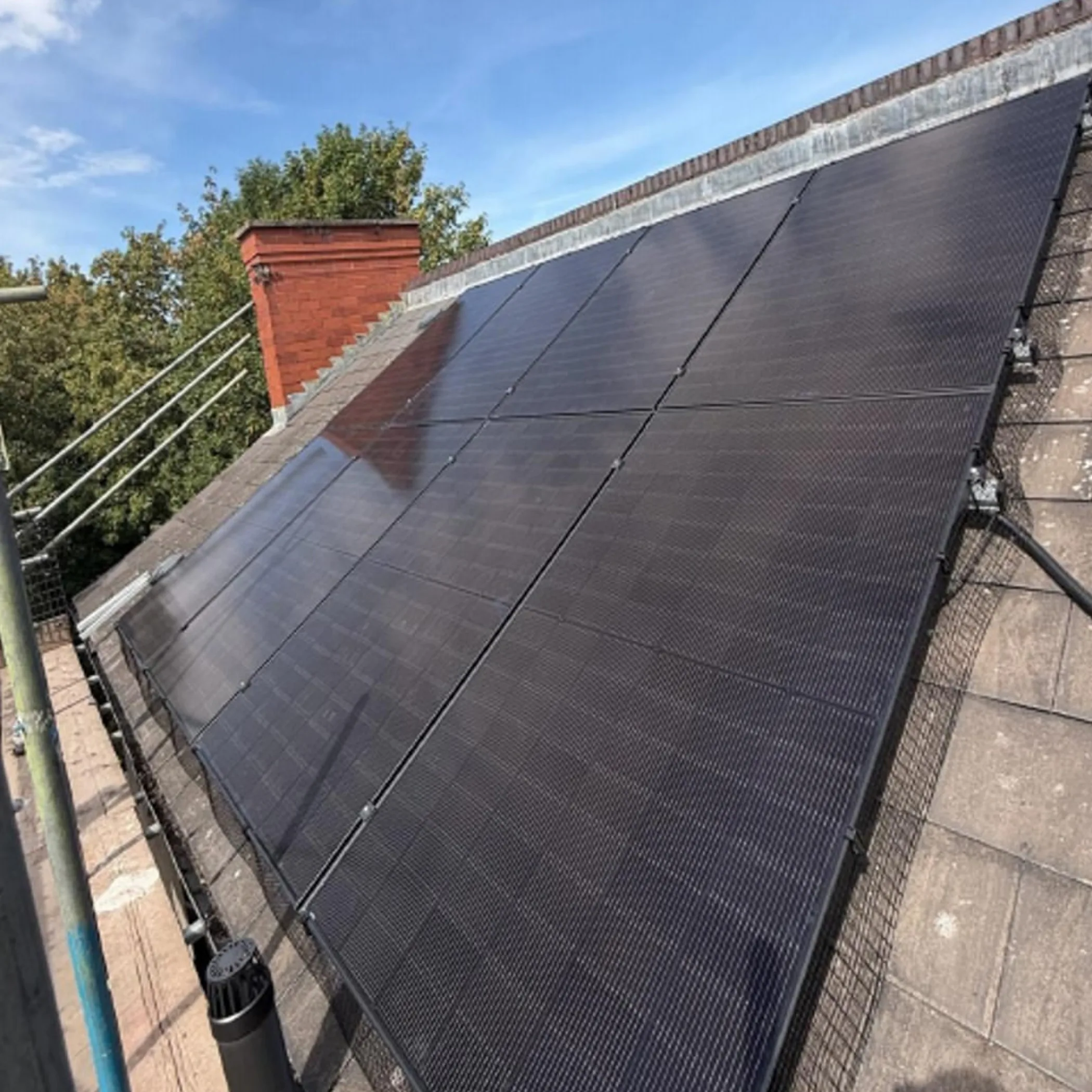 solar panels on a roof
